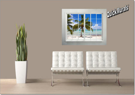 Palm Beach Window Wall Mural Roomsetting