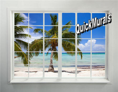 Palm Beach Window Wall Mural