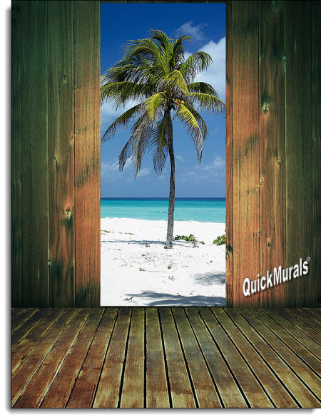 palm tree door/wall Mural roomsetting