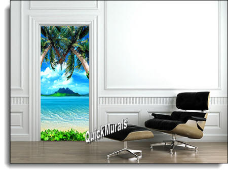 Tropical Door Mural Roomsetting