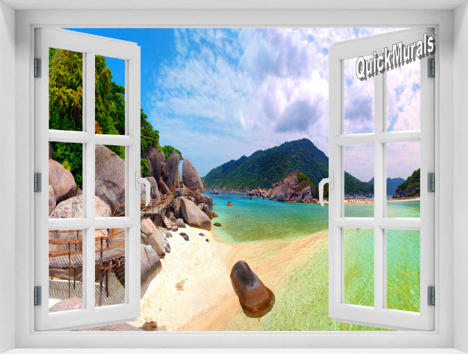 Tropical Island Instant Window Mural 