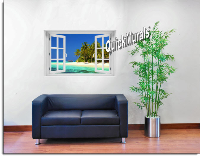 Cook Island Instant Window Mural roomsetting