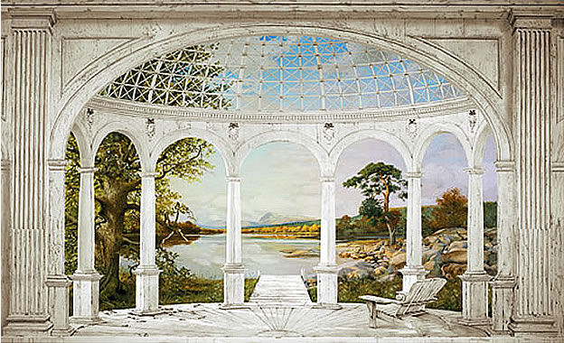 White Arches Wall Mural