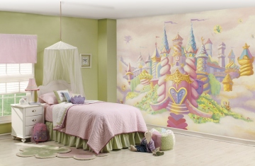 Princess Castle Wall Mural Roomsetting