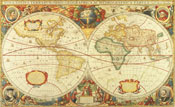 Antique World Map Wall Mural