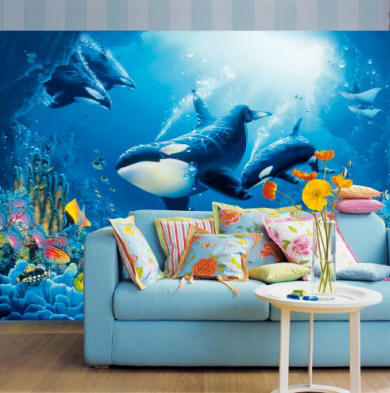 Delight of Life Wall Mural Roomsetting