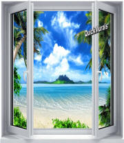 Enchanted Island Window Mural