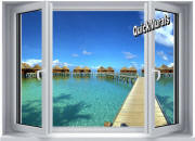 maldive resort window mural