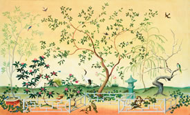 Oriental Garden Scene Mural