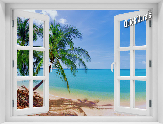 Coconut Beach #1 Instant Window Mural 