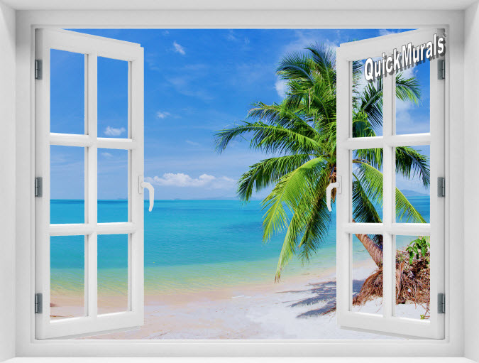 Coconut Beach #2 Instant Window Mural 