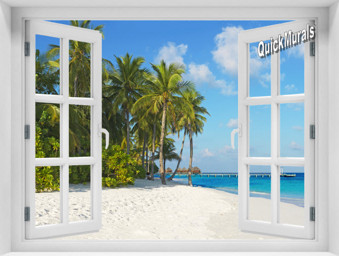Island Vacation Instant Window Mural 