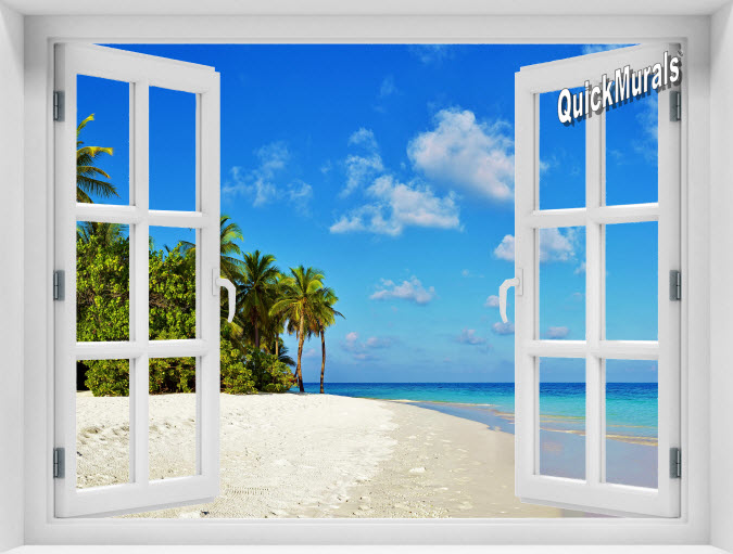 Tropical Escape Instant Window Mural 