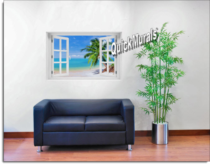Coconut Beach #2 Instant Window Mural roomsetting 