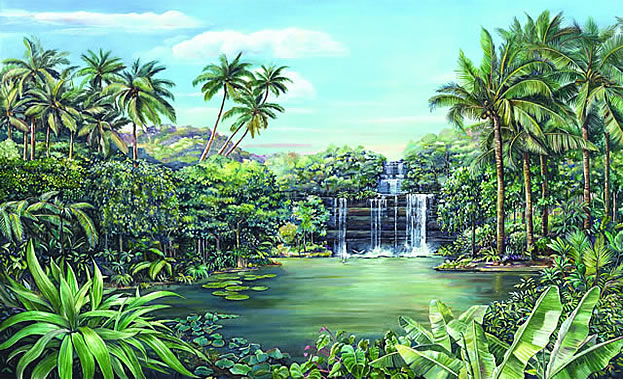 Tropical Lagoon Wall Mural 
