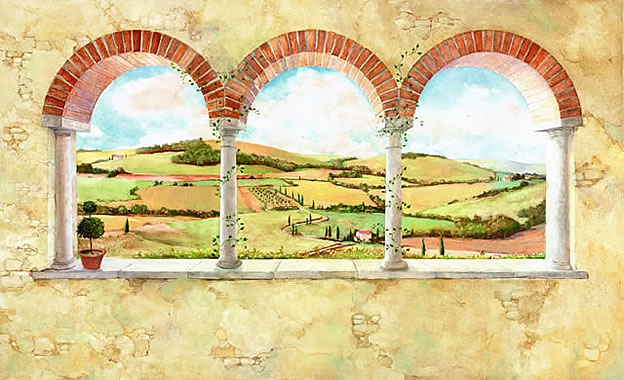 Tuscan Vista Wall Mural 